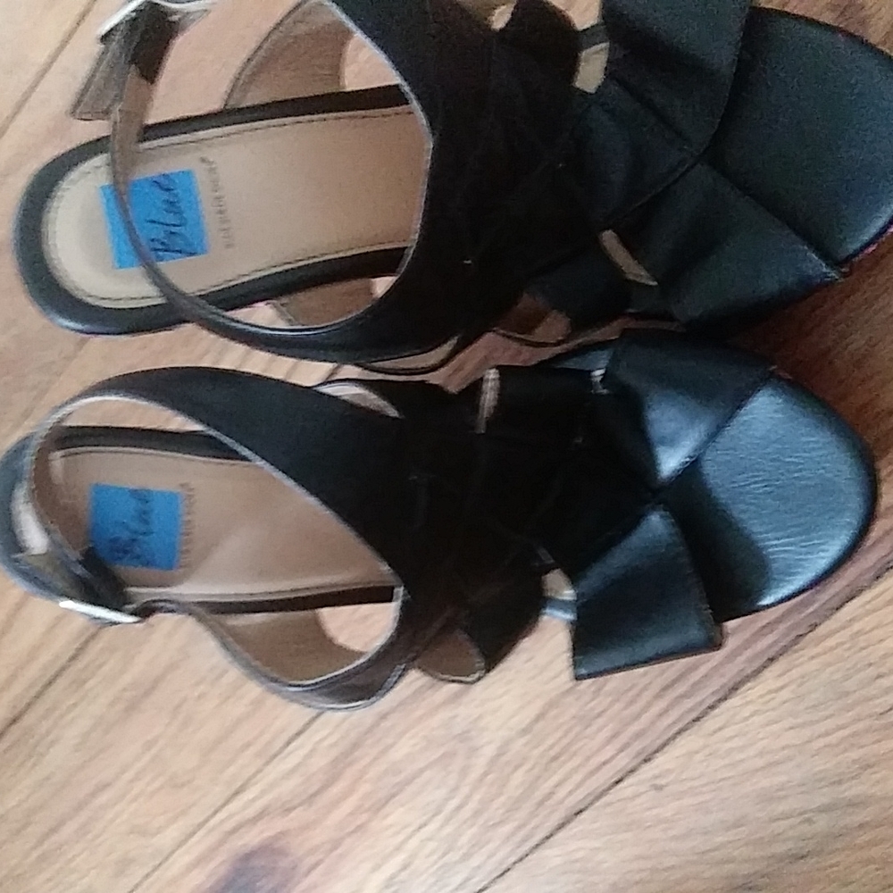 Blue Suede Shoes Wedges